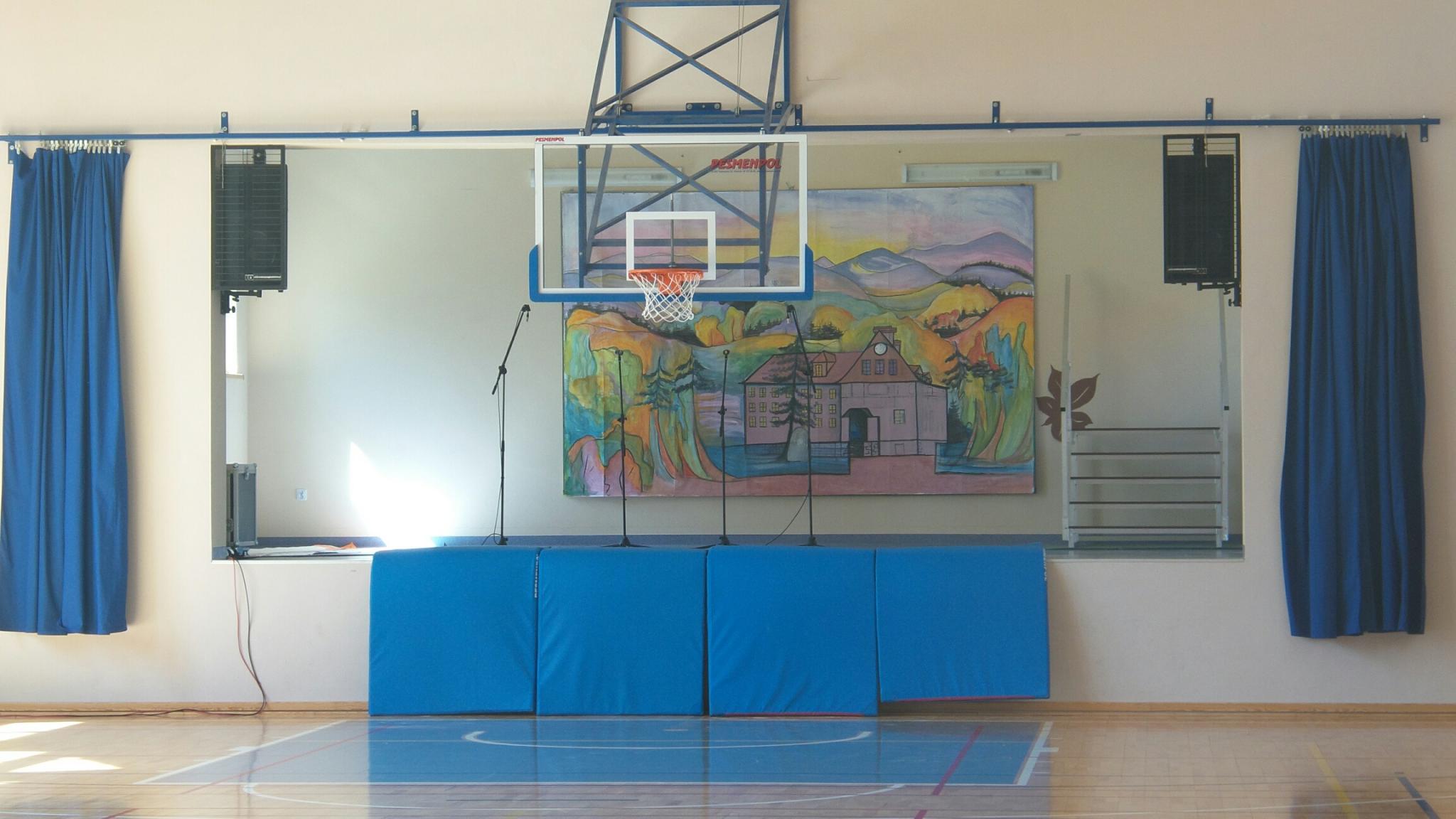 Nagłośnienie sali gimnastycznej w szkole - instalacja